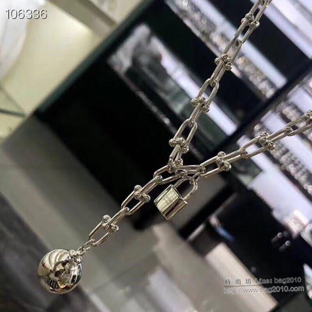 Tiffany飾品 蒂芙尼女士專櫃爆款關節U型鏈環圓形鎖吊墜項鏈  zgt1811